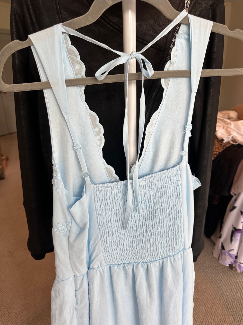 wild fable Light Blue Maxi Dress with Embroidered Bodice - Picture 3 of 3